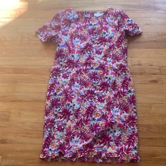 Kathie Lee Floral Tropical Short Sleeve Dress - Picture 1 of 7